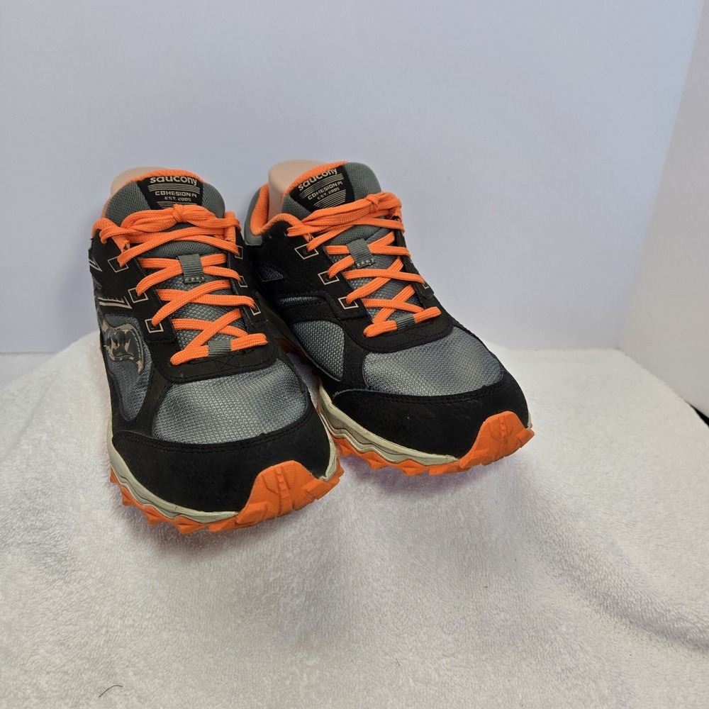 Saucony Cohesions 14 Men's/Boys 6.5 Camo & Orange Color SK265928 Sneaker Shoes